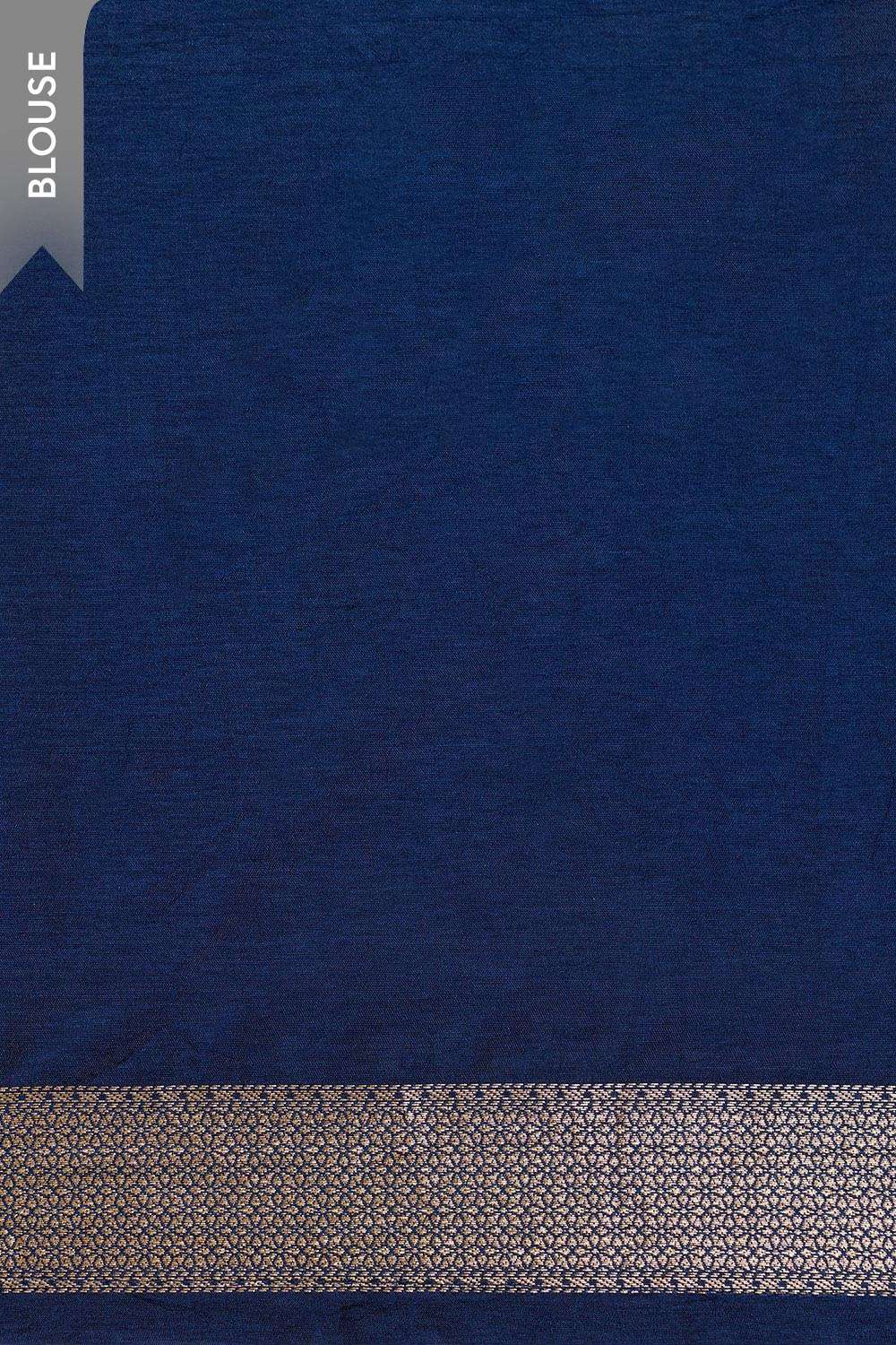 Dark Blue Woven Pure Viscose Saree image number null