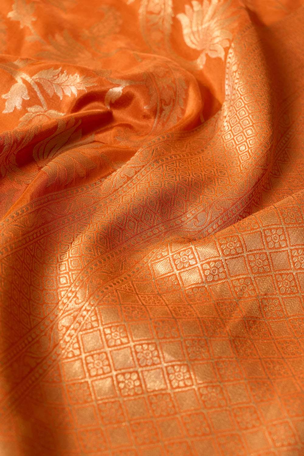 Orange Woven Pure Viscose Saree image number null