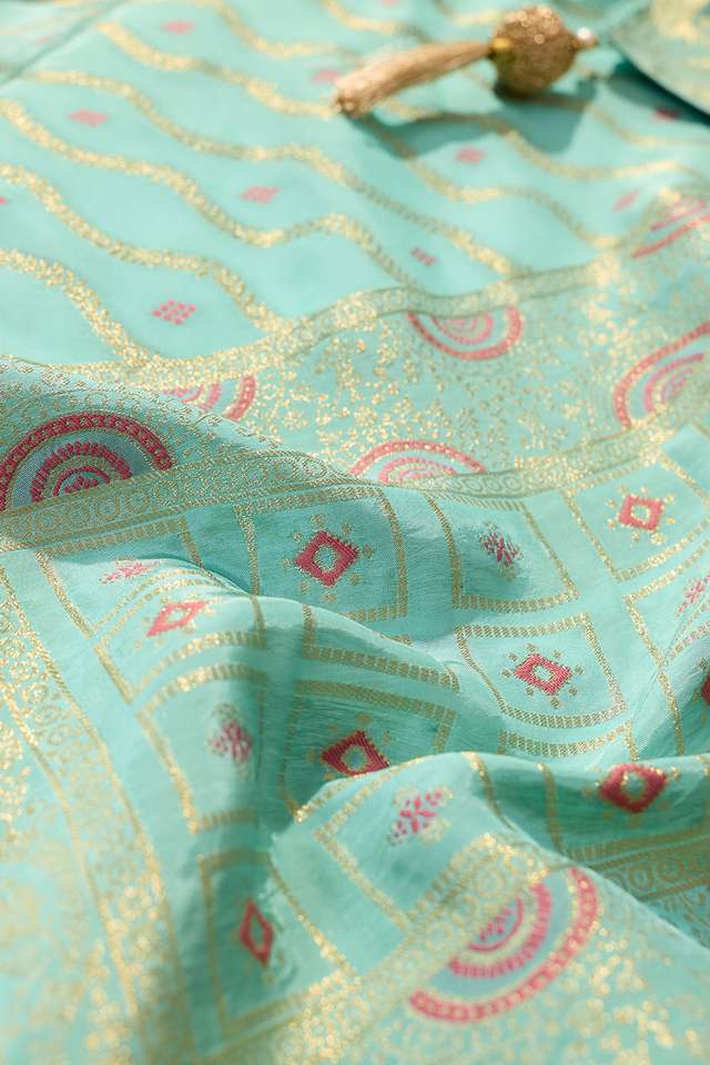 Light Blue Woven Pure Viscose Saree thumbnail image number null