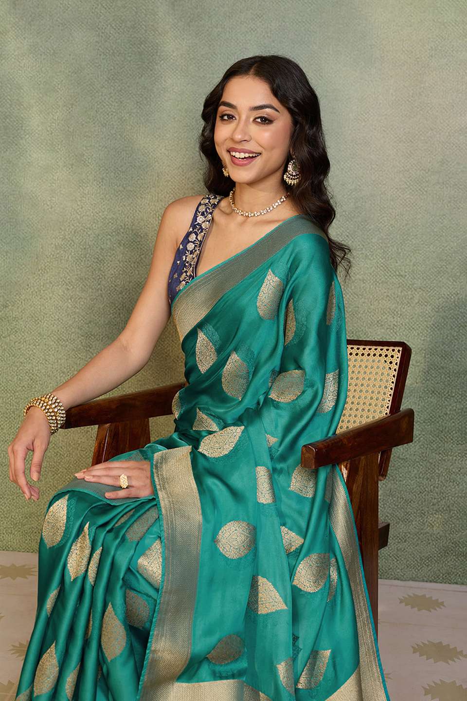 Blue Woven Pure Viscose Saree