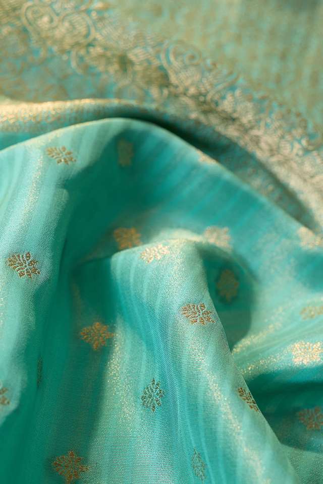 Blue   Woven Viscose Tissue Saree thumbnail image number null