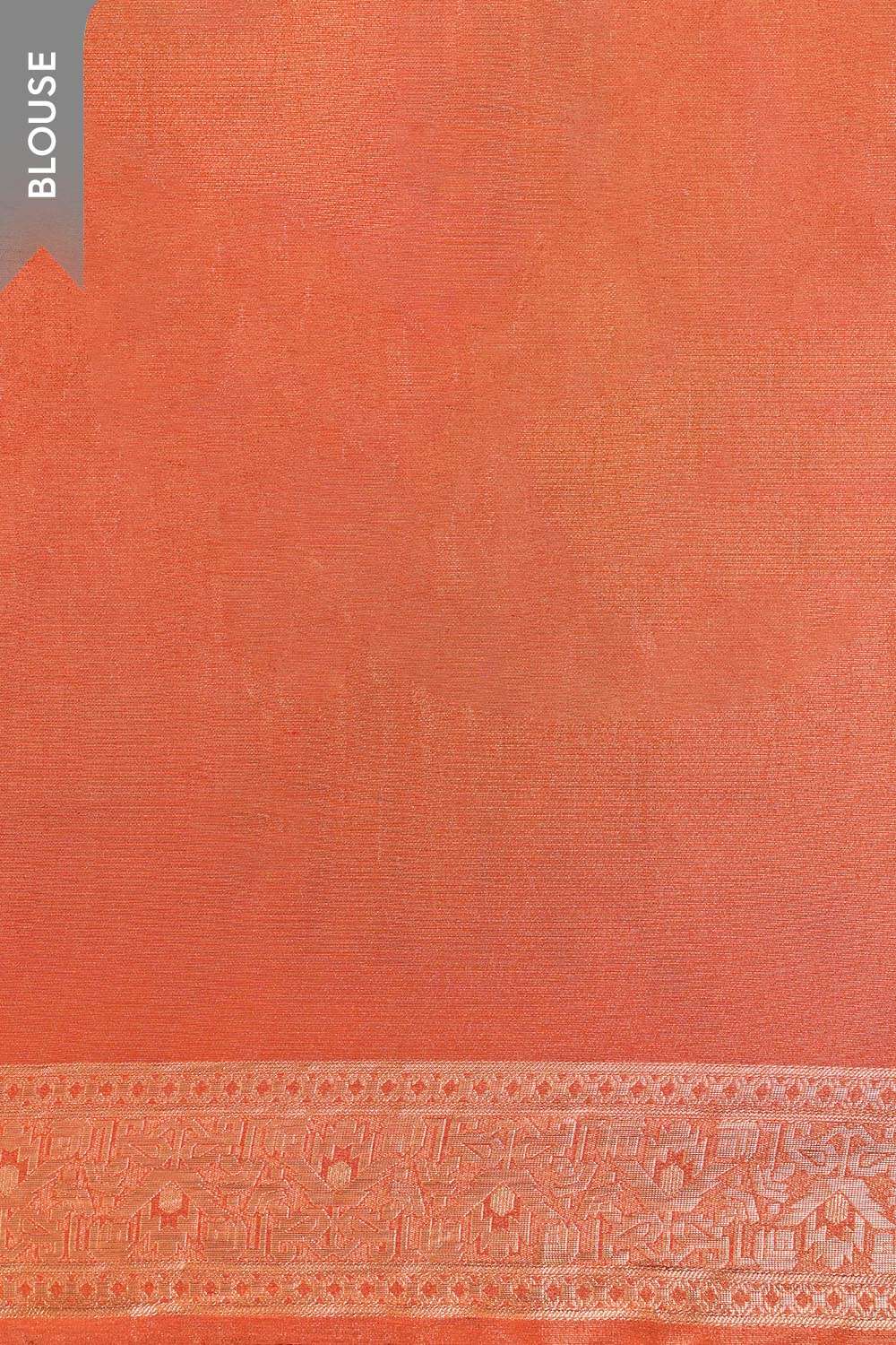 Orange Woven Viscose Tissue Saree image number null