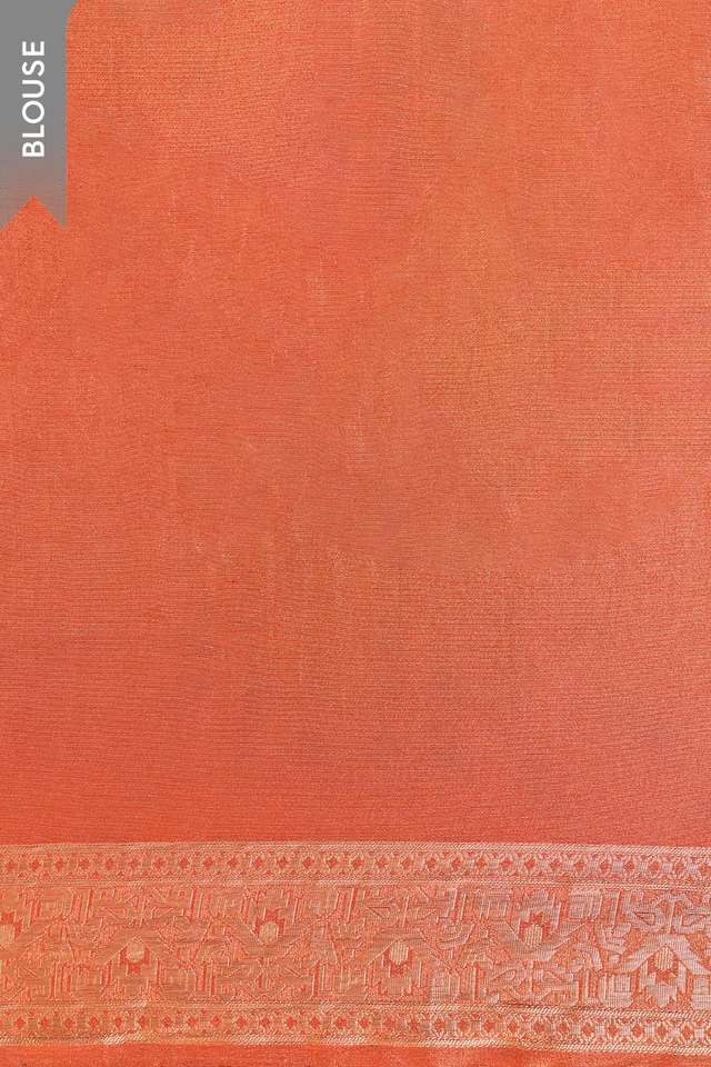 Orange Woven Viscose Tissue Saree thumbnail image number null