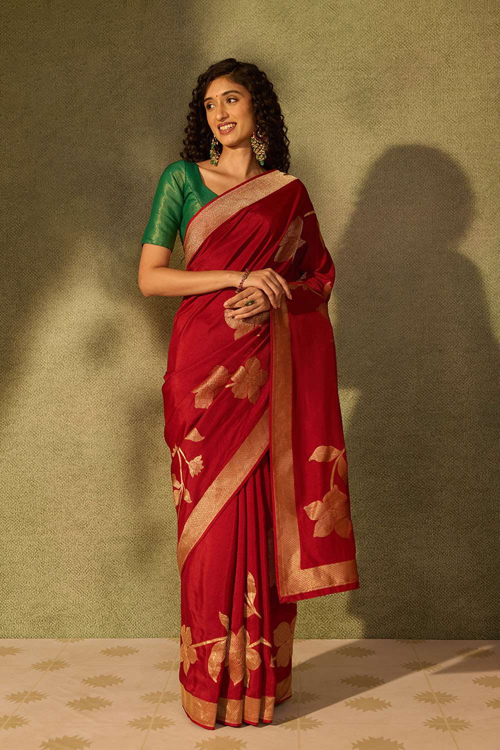 Dark Red Pure Viscose Woven Saree image number null