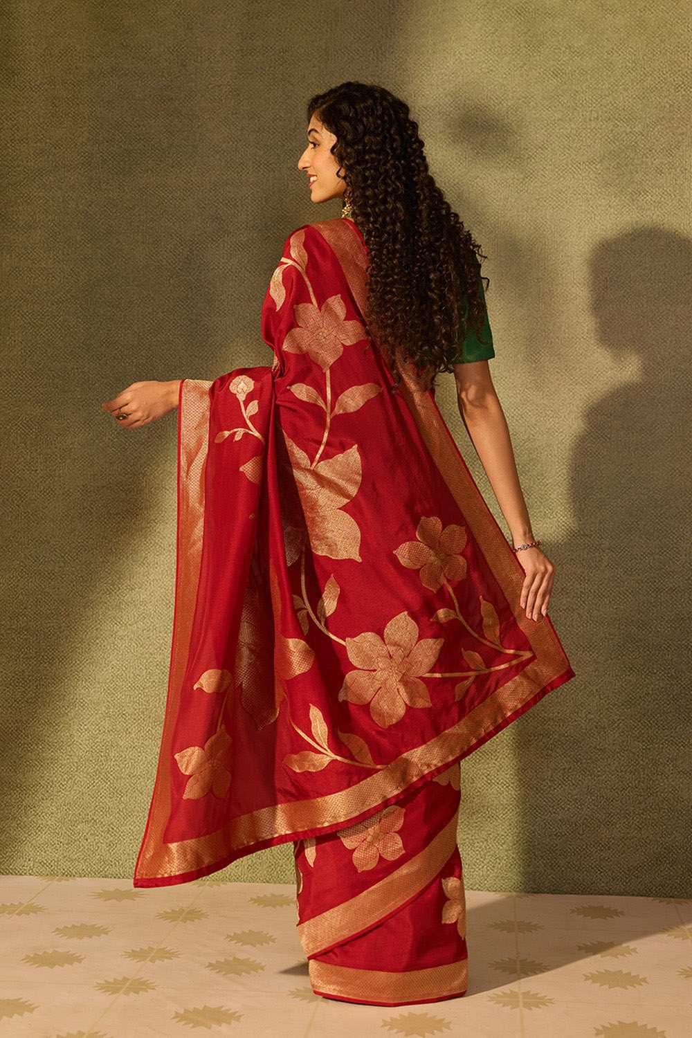 Dark Red Pure Viscose Woven Saree image number null