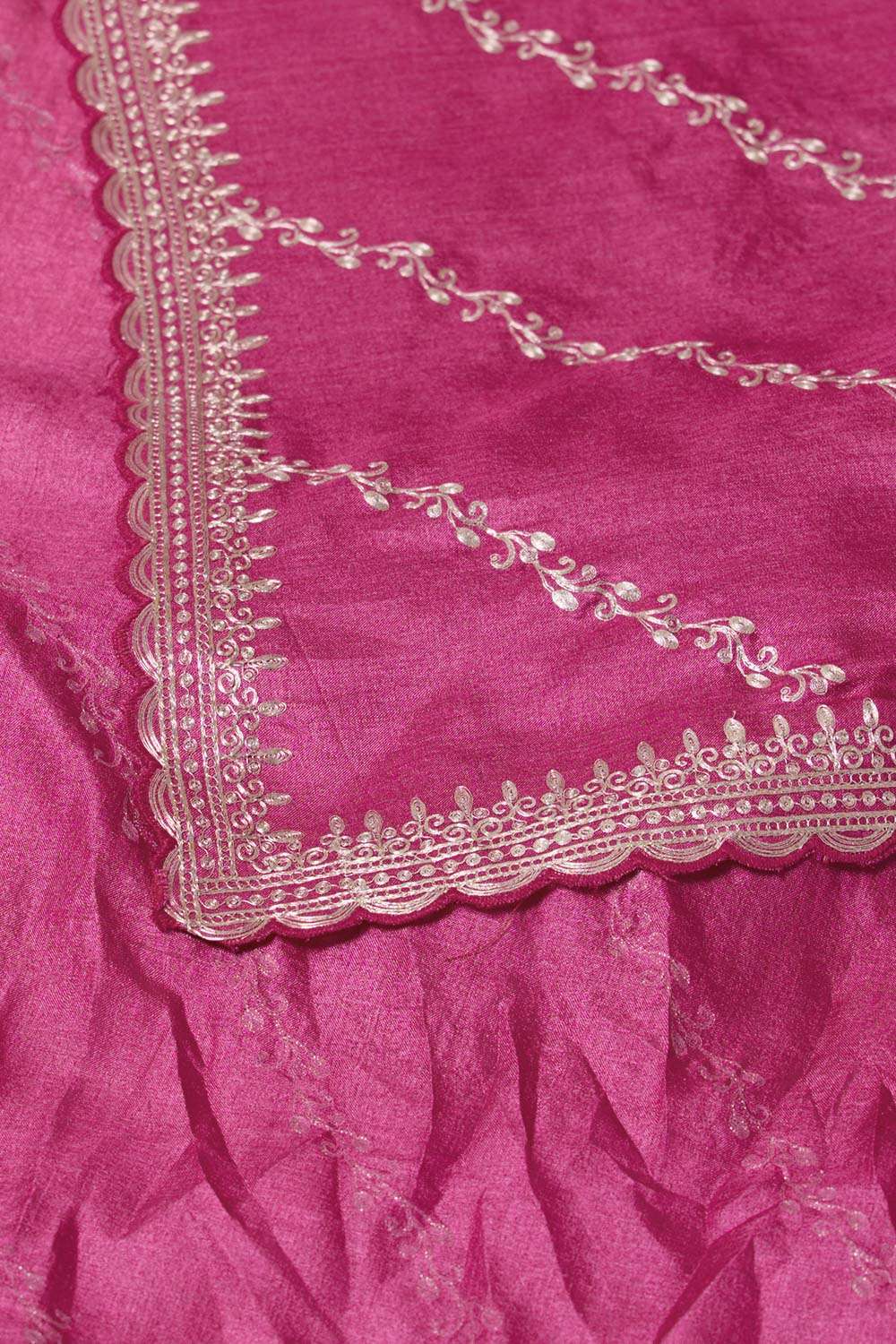 Pink Pure Tussar Silk Embroidered Saree image number null