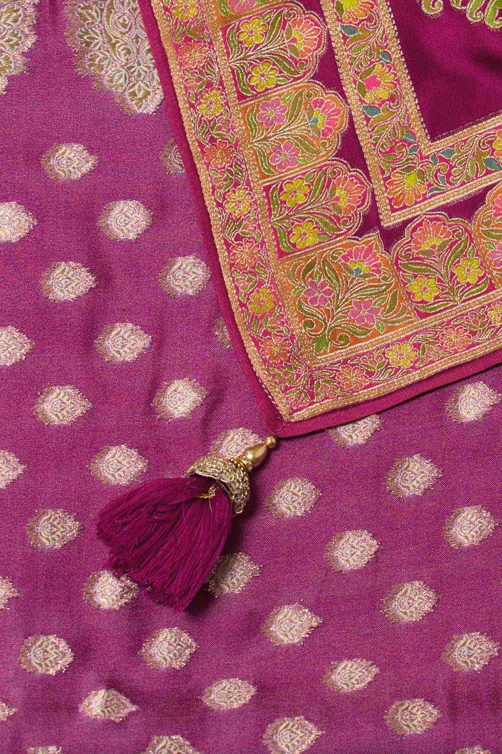 Purple Woven Pure Viscose Saree image number null