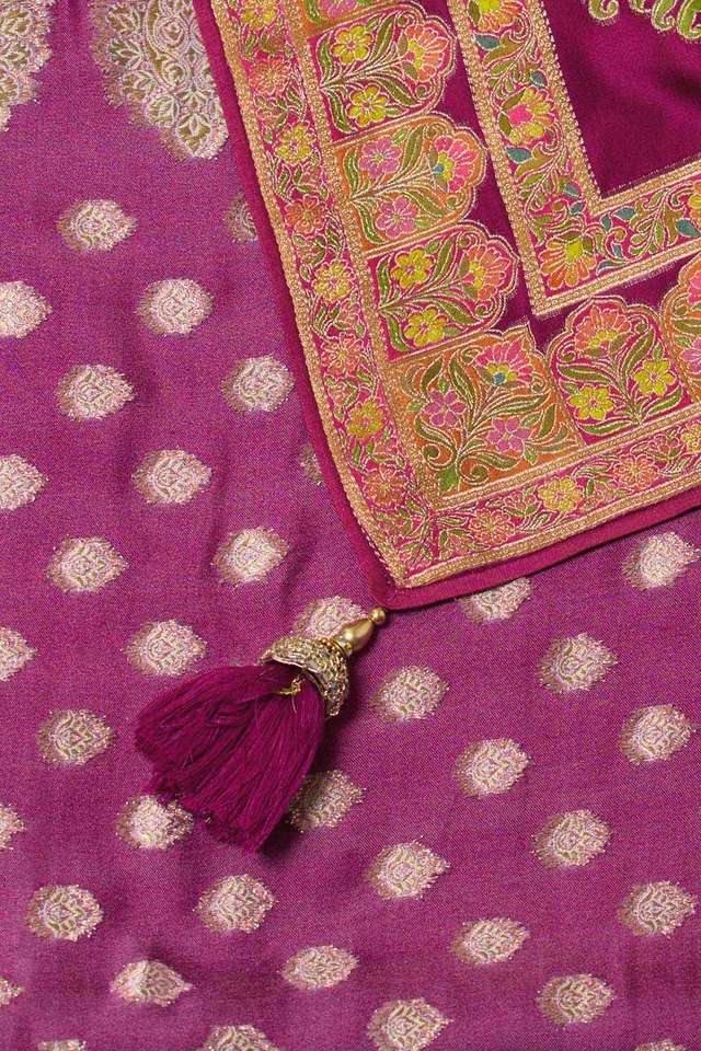 Purple Woven Pure Viscose Saree thumbnail image number null