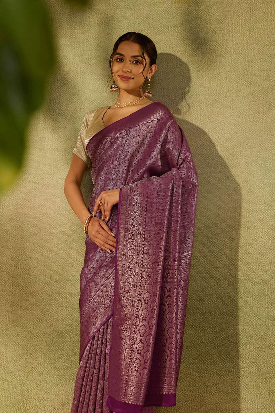 Purple Pure Viscose Woven Saree
