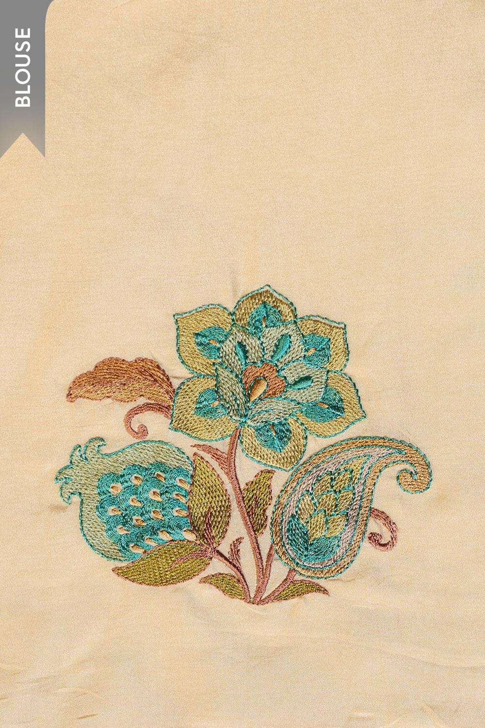 Grey Embroidered Viscose Tissue Saree image number null