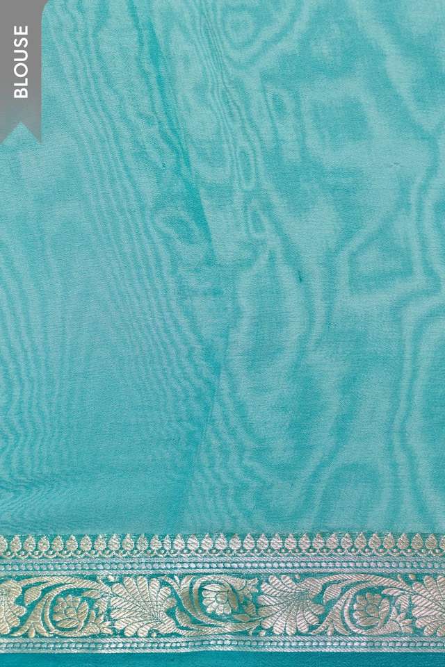 Light Blue  Printed Silk Viscose Saree thumbnail image number null