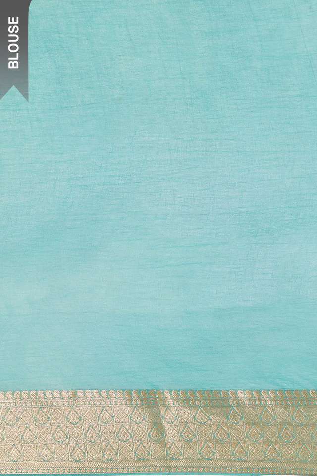 Light Blue Printed Viscose Georgette Saree thumbnail image number null