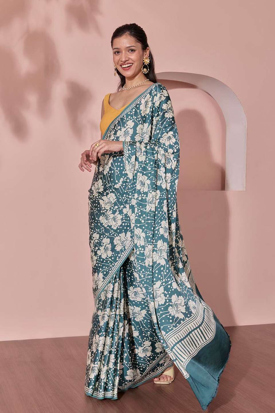 Green Pure Viscose Screen Printed Saree