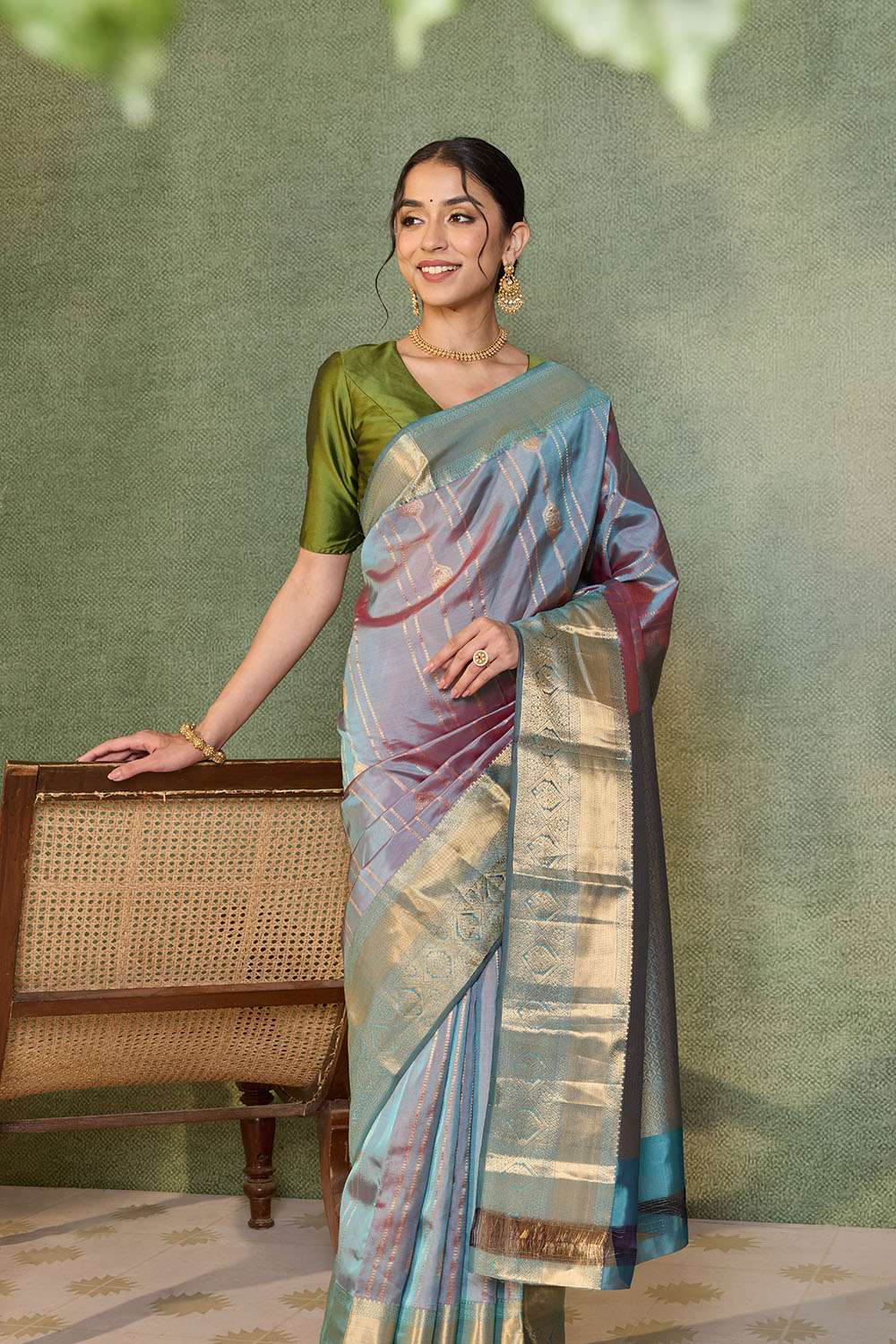 Light Blue Apsara Silk Viscose Woven Saree image number null