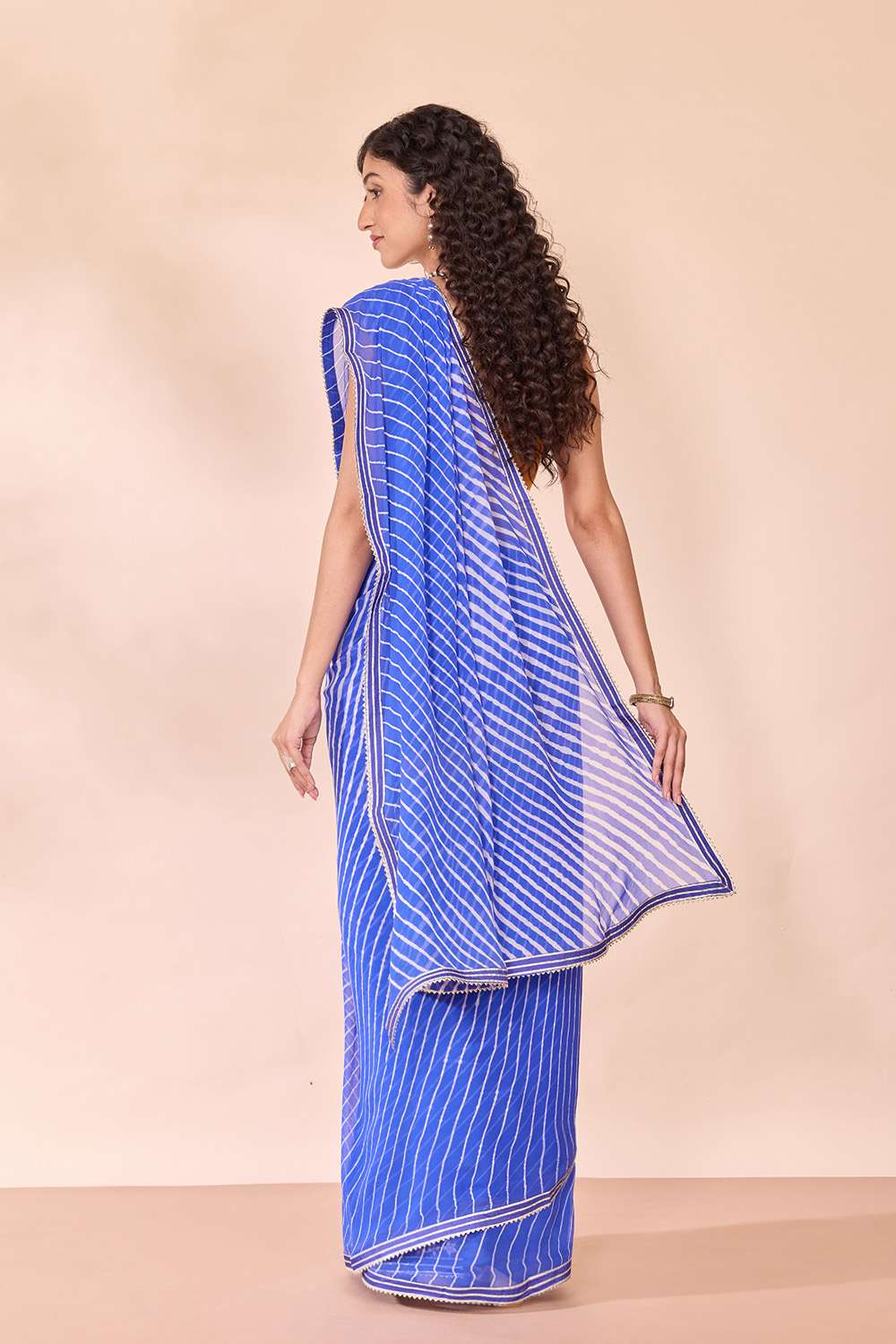 Blue Rajasthan Pure Silk Georgette Leheriya Saree image number null