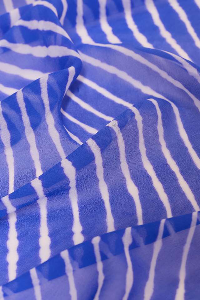 Blue Rajasthan Pure Silk Georgette Leheriya Saree thumbnail image number null