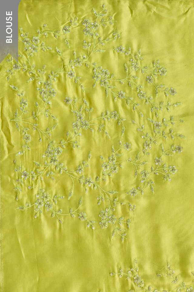 Light Green Viscose Organza Embroidered Saree thumbnail image number null
