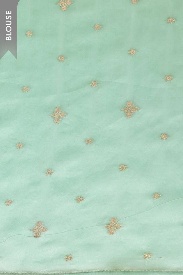 Light Blue Pure Silk Organza Embroidered Saree thumbnail image number null