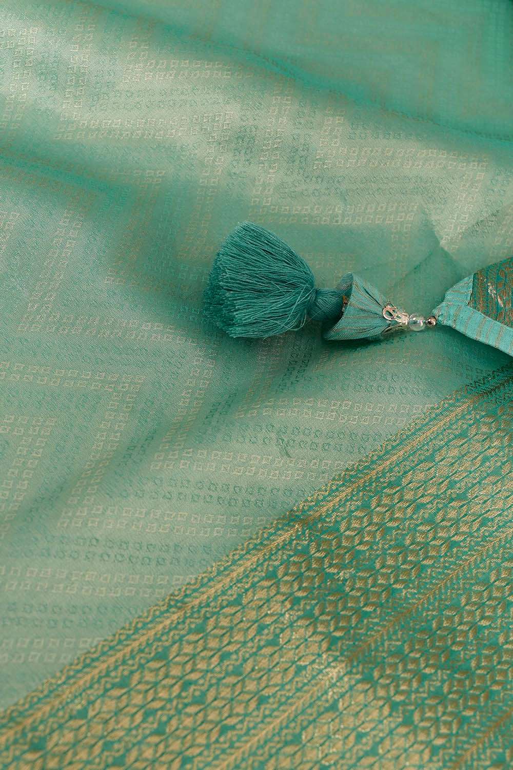 Light Blue Woven Viscose Tissue Saree image number null