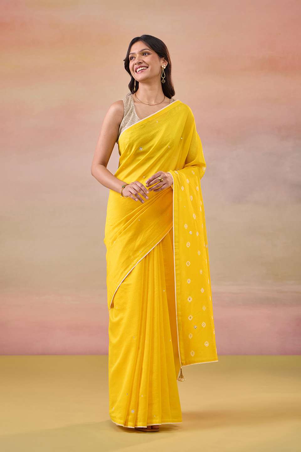 Yellow Gujarat Pure Silk Cotton Embroidered Saree