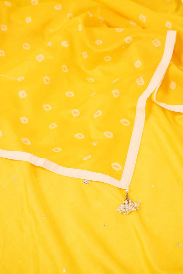 Yellow Gujarat Pure Silk Cotton Embroidered Saree thumbnail image number null