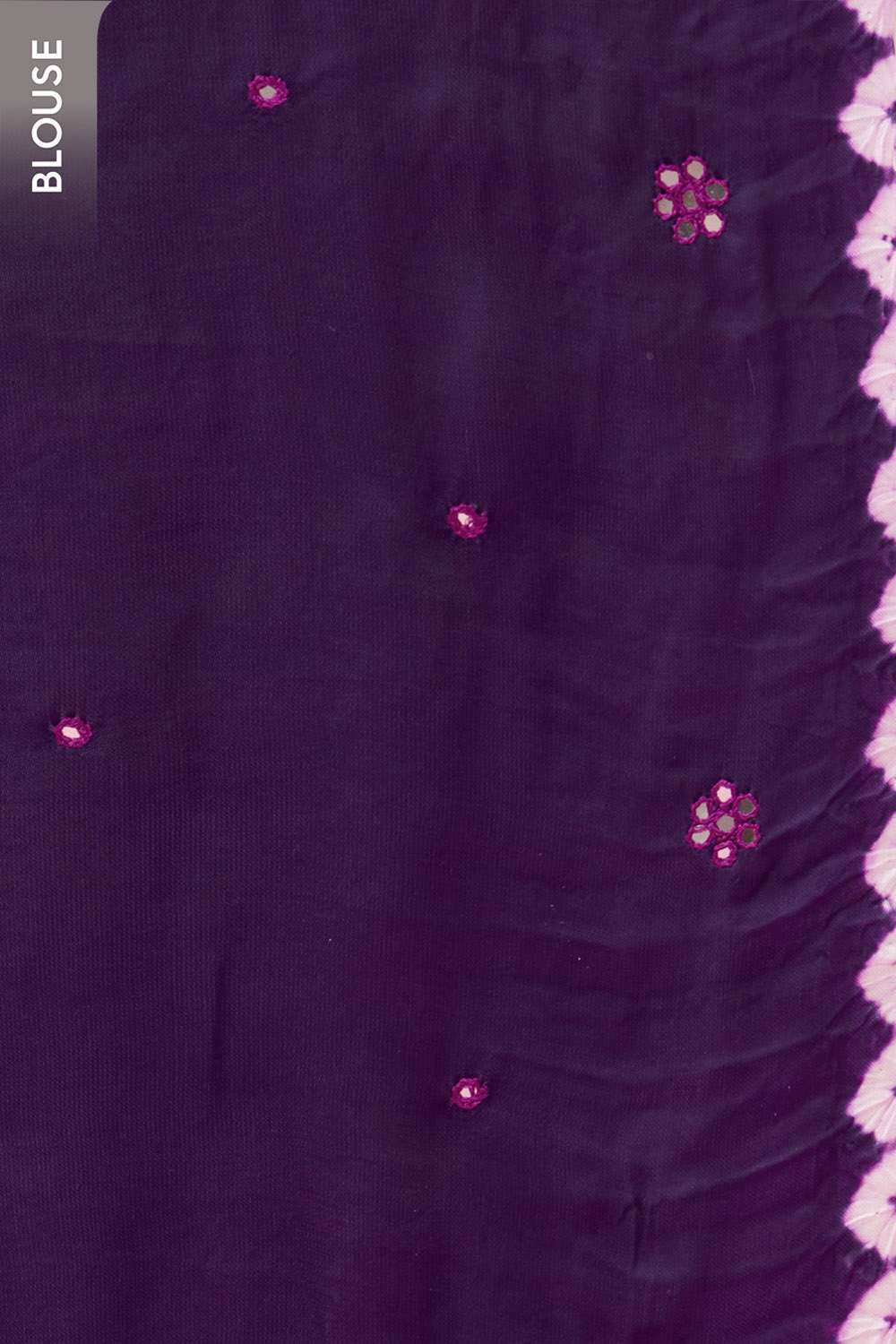 Pink Gujarat Pure Satin Tie & Dye Bandhni Saree image number null