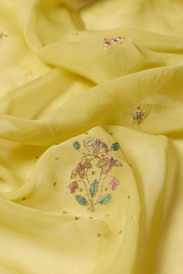 Light Green   Viscose Organza Embroidered Saree thumbnail image number null