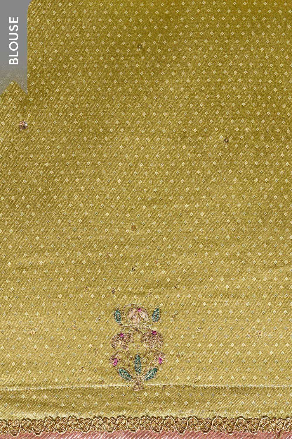 Light Green   Viscose Organza Embroidered Saree image number null