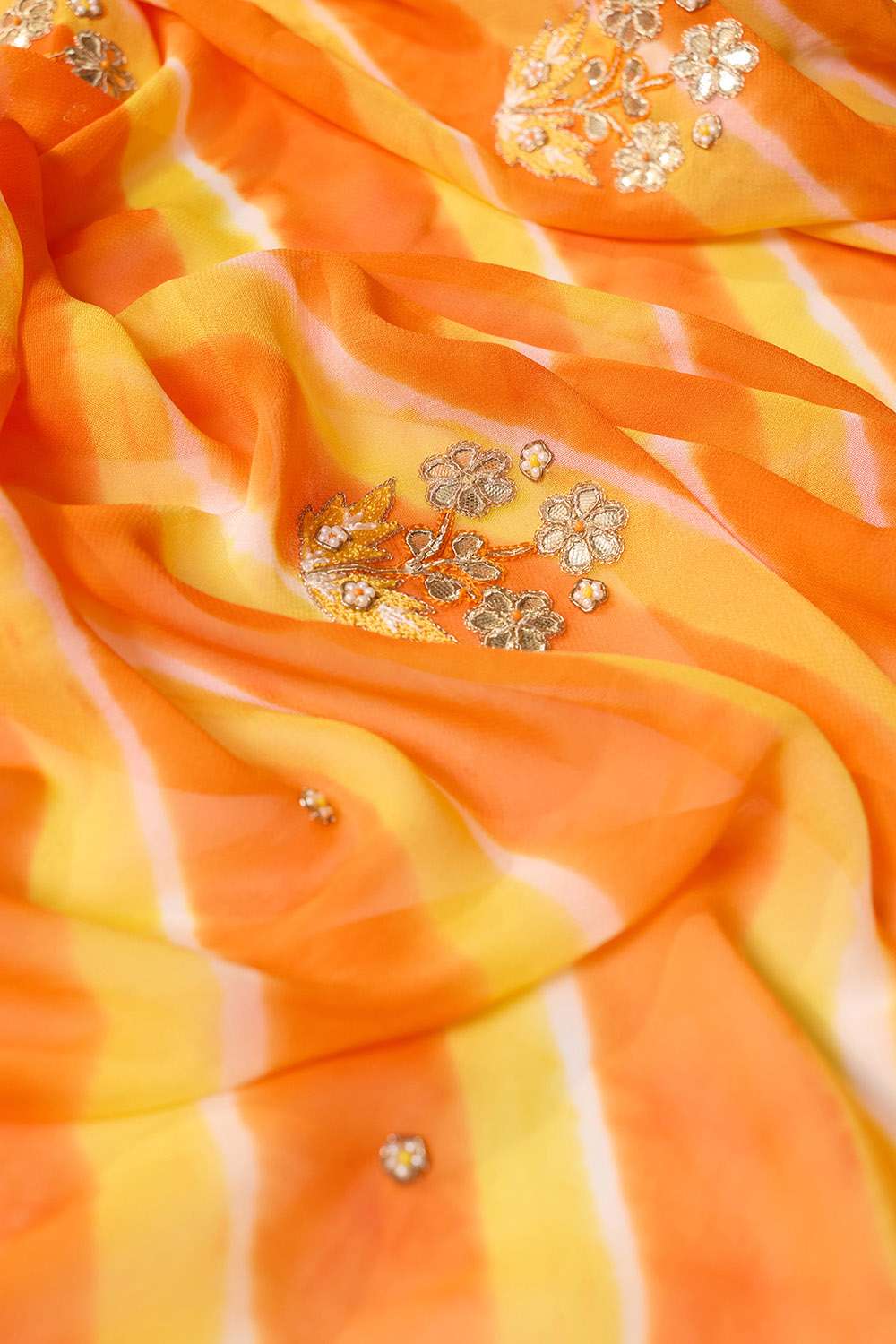 Orange Rajasthan Viscose Georgette Embroidered Saree image number null