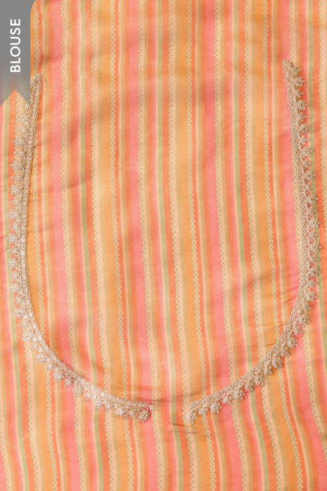 Orange Viscose Tissue Embroidered Saree thumbnail image number null