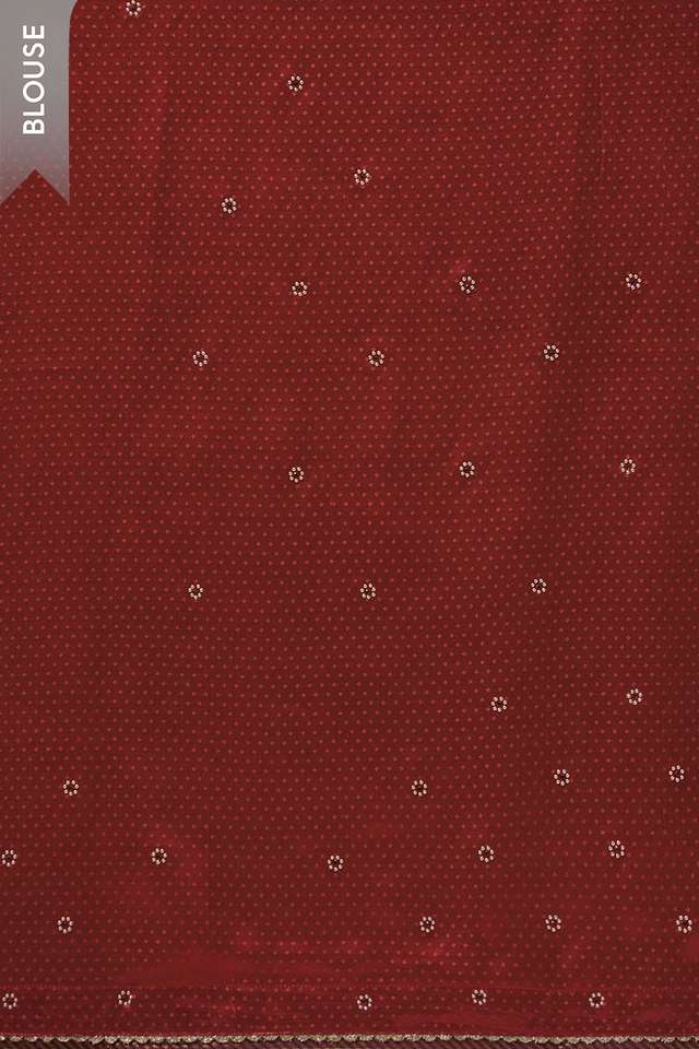Red Printed Viscose Organza Saree thumbnail image number null