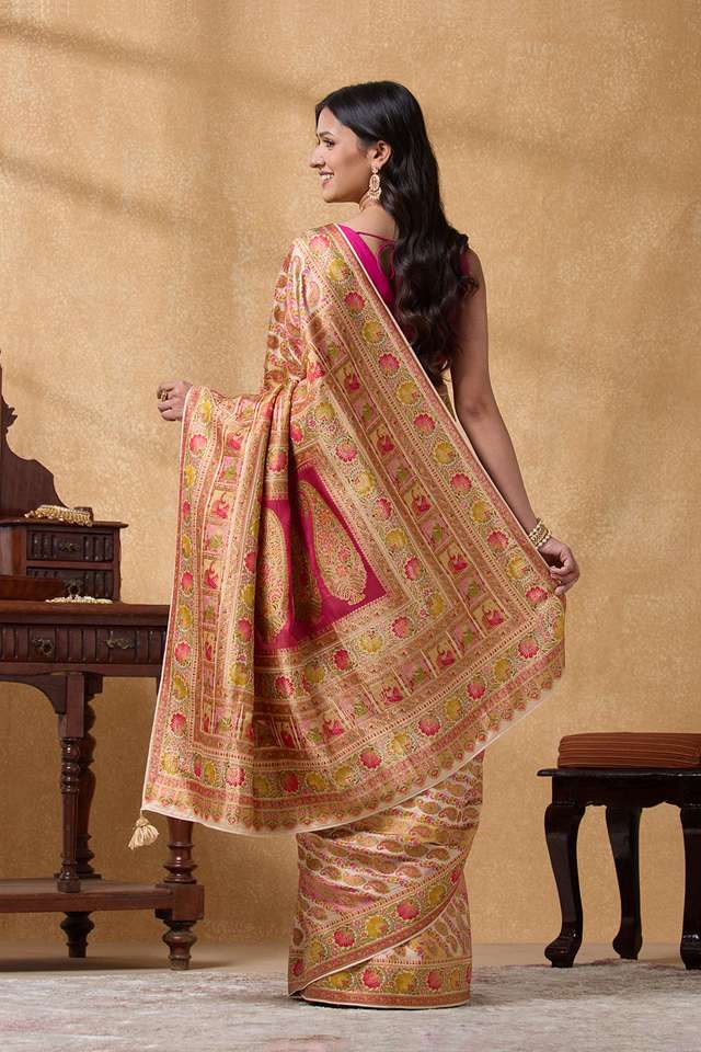 Beige Woven Pure Viscose Saree thumbnail image number null