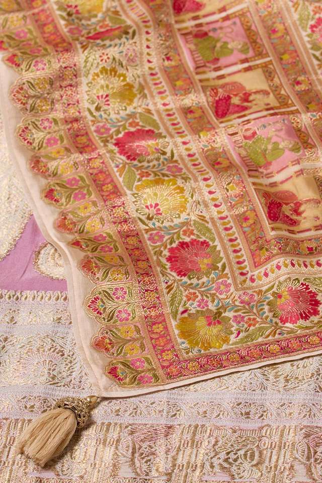 Beige Woven Pure Viscose Saree thumbnail image number null