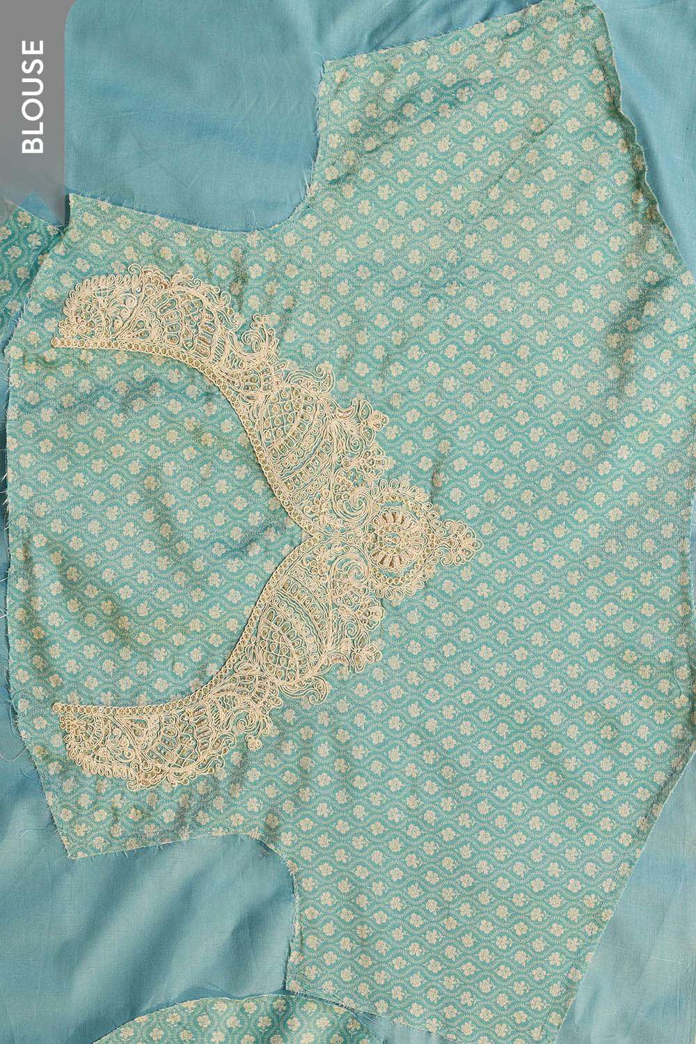 Blue Viscose Tissue Embroidered Saree image number null