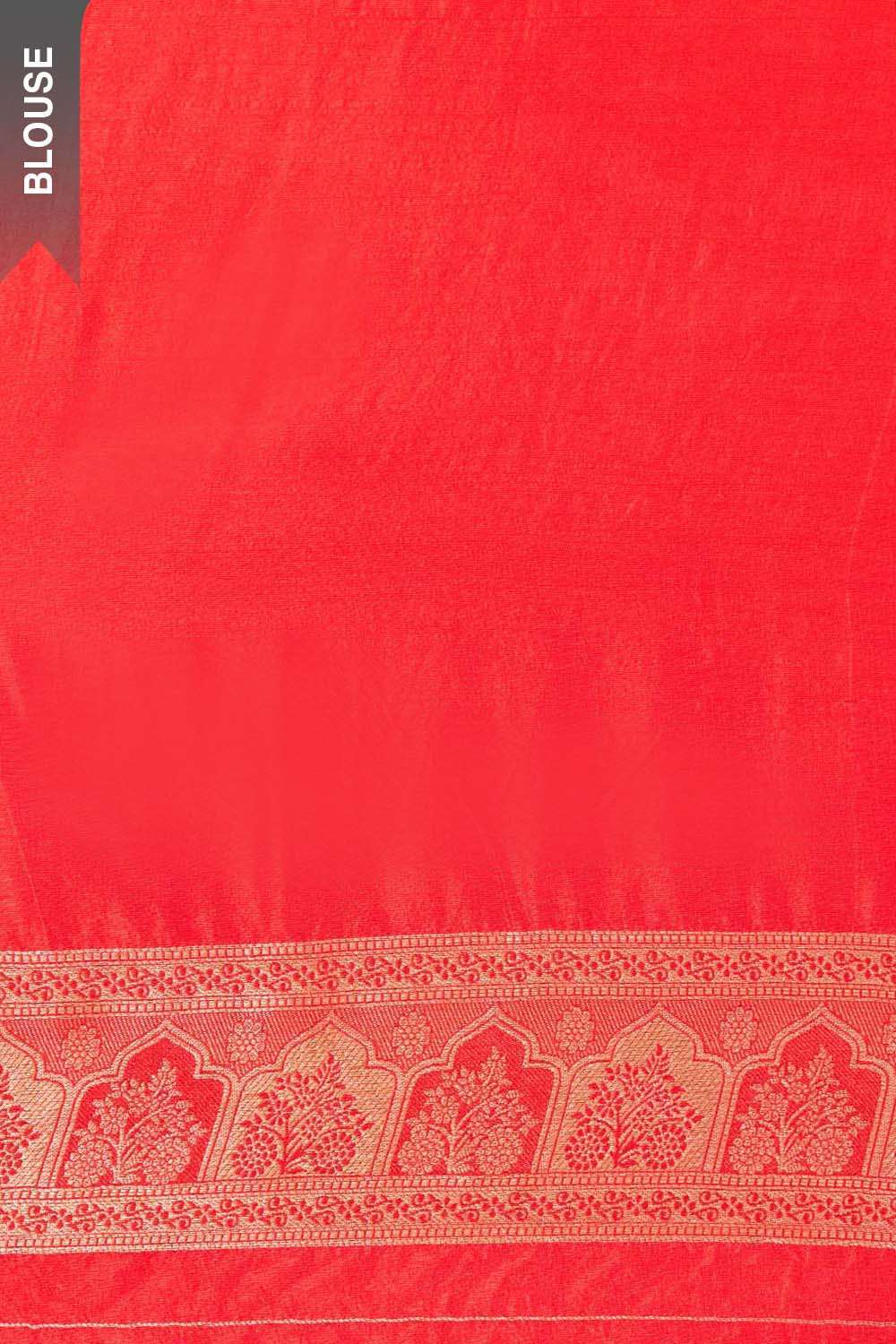 Red Woven Pure Viscose Saree image number null