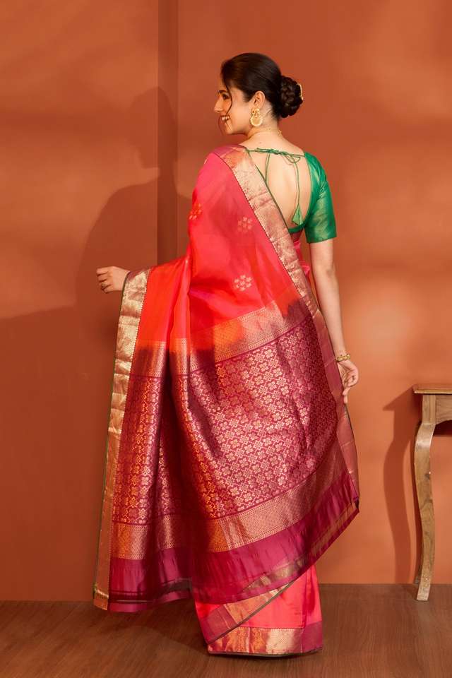 Red Woven Apsara Silk Viscose Saree thumbnail image number null