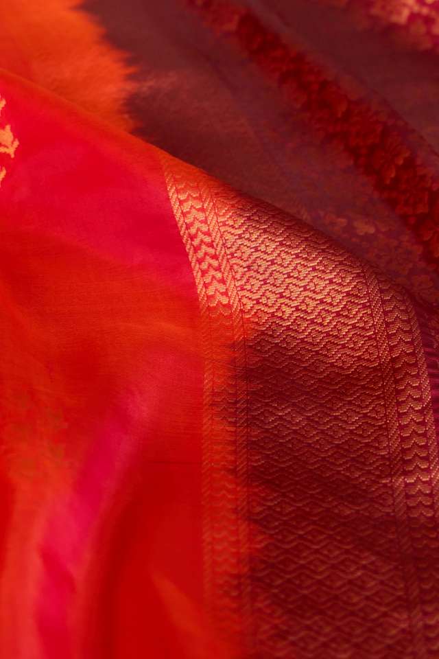 Red Woven Apsara Silk Viscose Saree thumbnail image number null