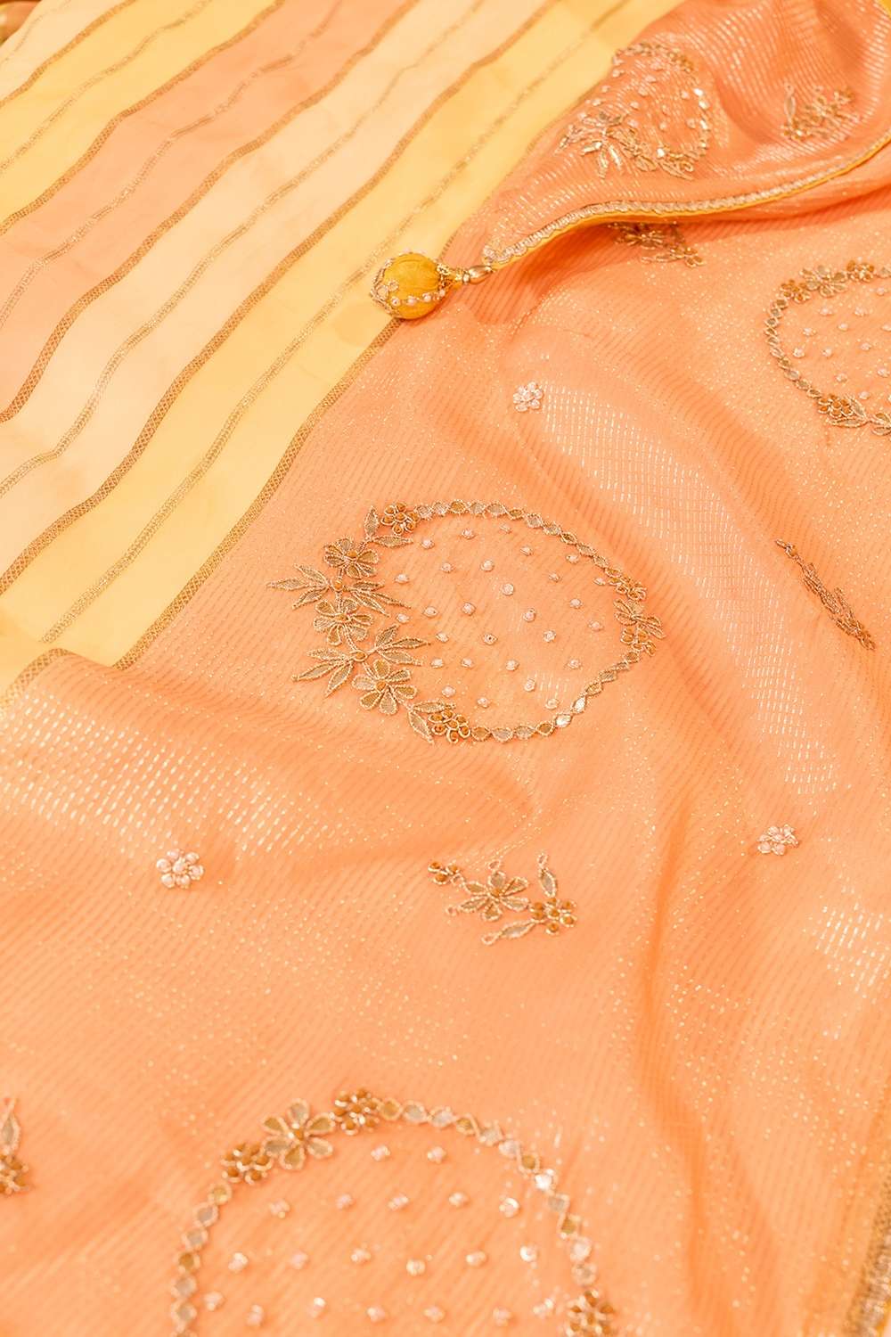Yellow  Viscose Organza Gotta Patti Saree image number null