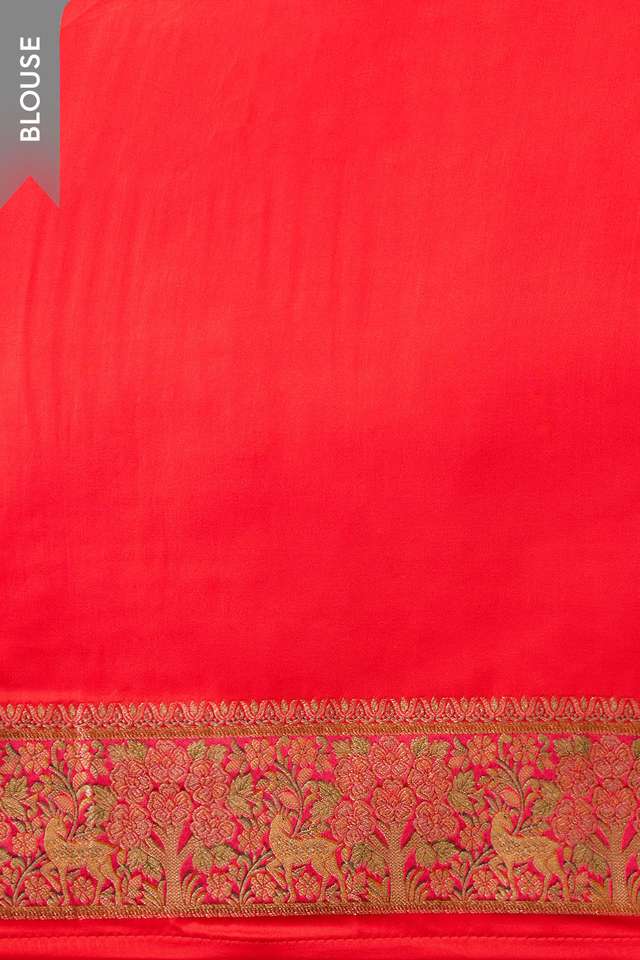 Dark Red Woven Viscose Satin Saree thumbnail image number null