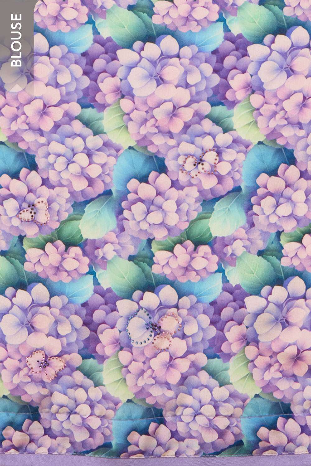 Light Violet Printed Viscose Chiffon Saree image number null