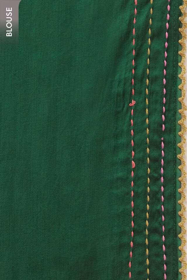 Green Gujarat Pure Satin Tie & Dye Bandhni Saree thumbnail image number null