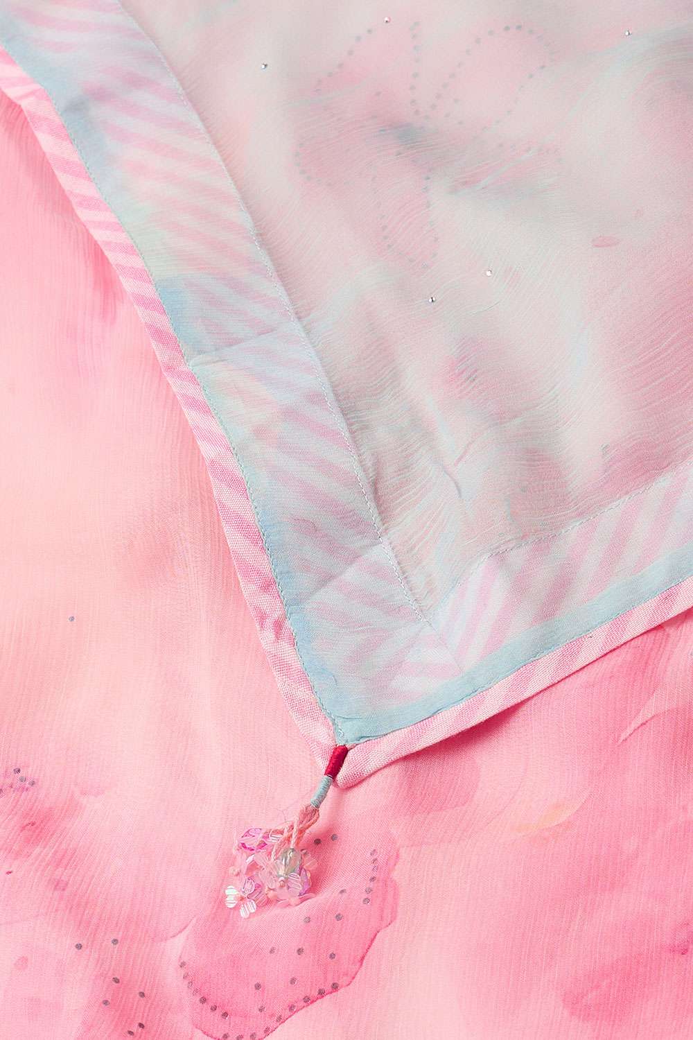 Pink Viscose Chiffon Printed Saree image number null