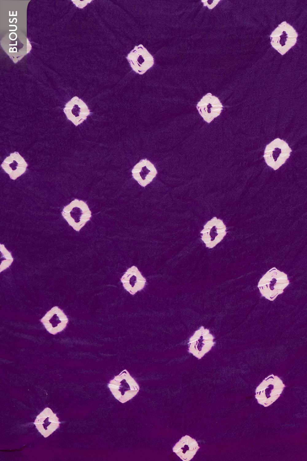 Purple Gujarat Pure Satin Tie & Dye Bandhni Saree image number null