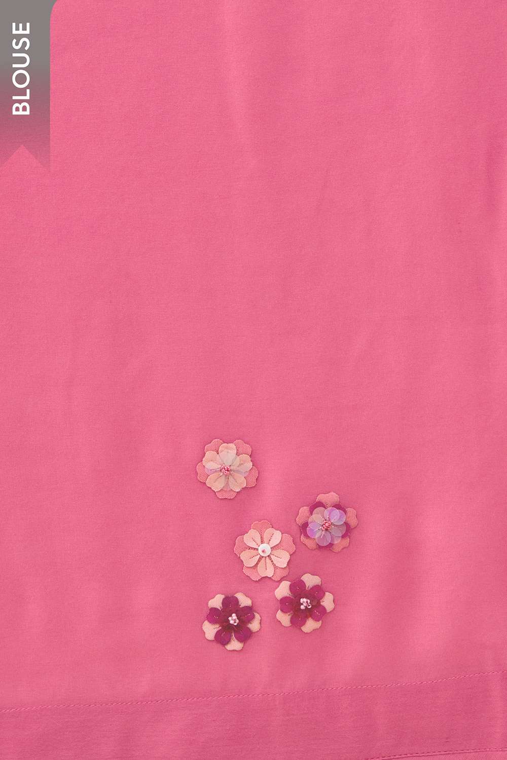 Light Pink Pure Silk Cotton Applique Embroidered Saree image number null