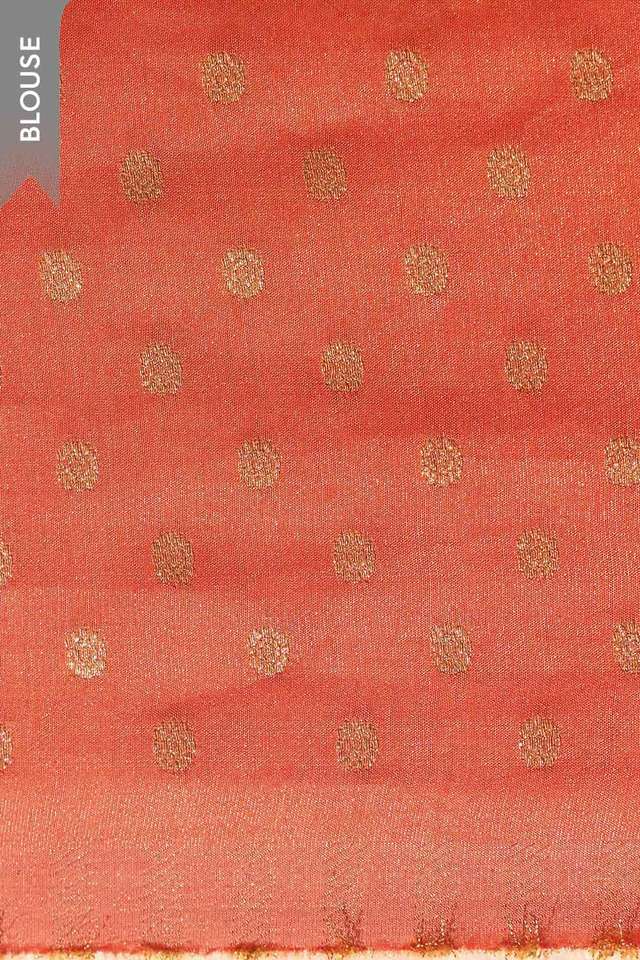 Orange Viscose Tissue Embroidered Saree thumbnail image number null