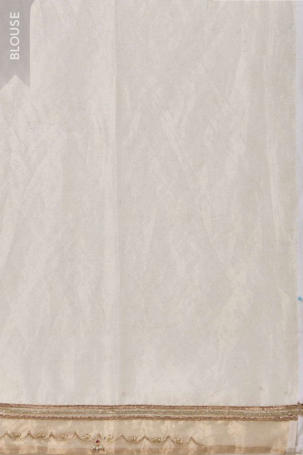 Beige Pure Tissue Organza Embroidered Saree image number null