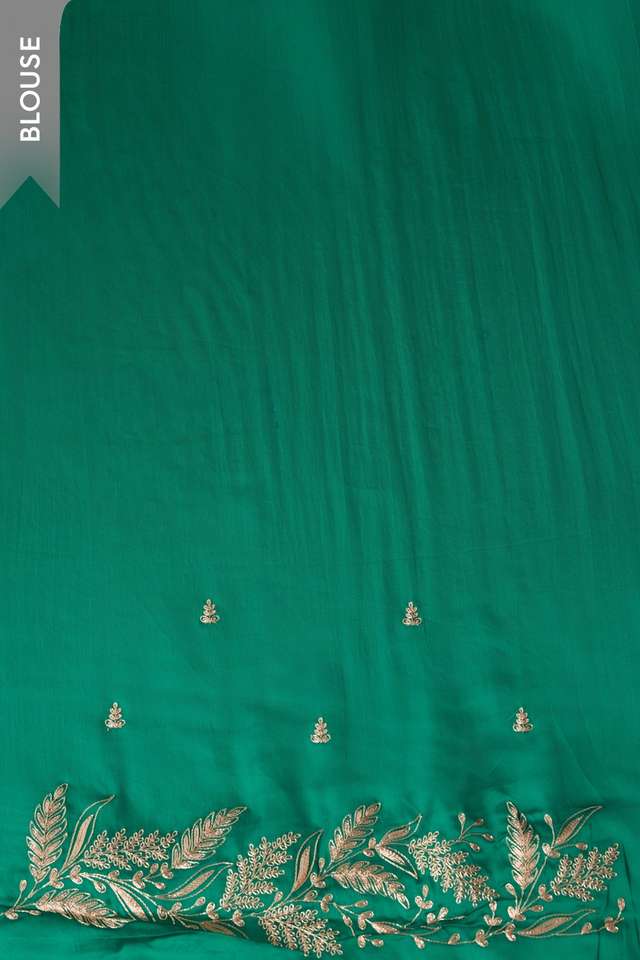 Green  Viscose Satin Embroidered Saree thumbnail image number null