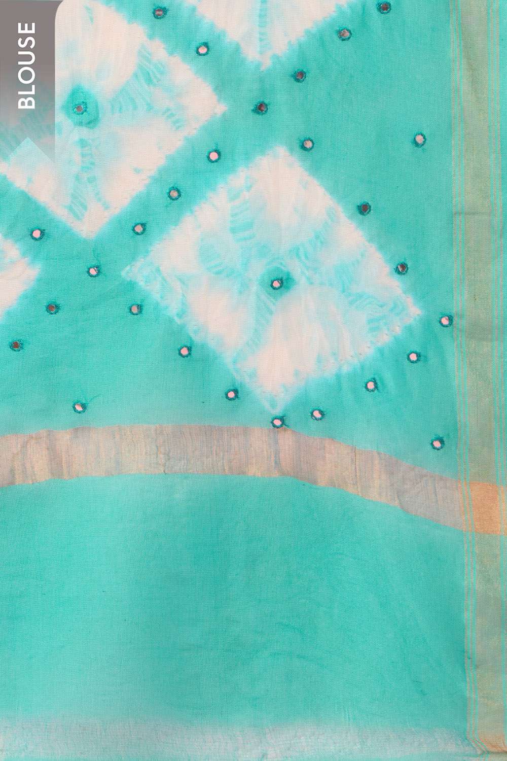 Light Blue Gujarat Pure Silk Cotton Tie & Dye Bandhni Saree image number null