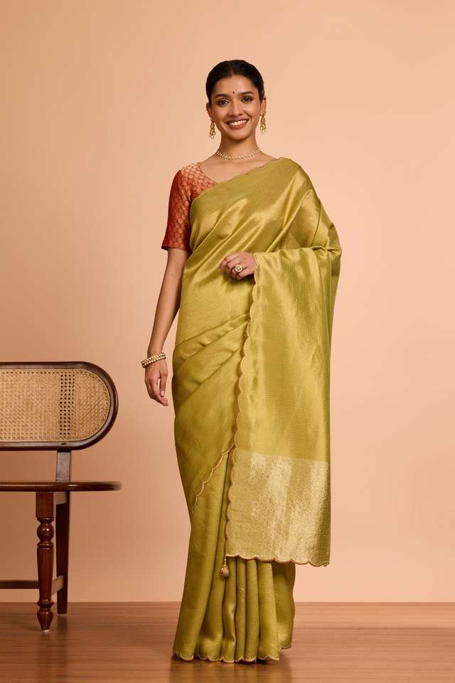 Light Green  Viscose Tissue Woven Saree thumbnail image number null