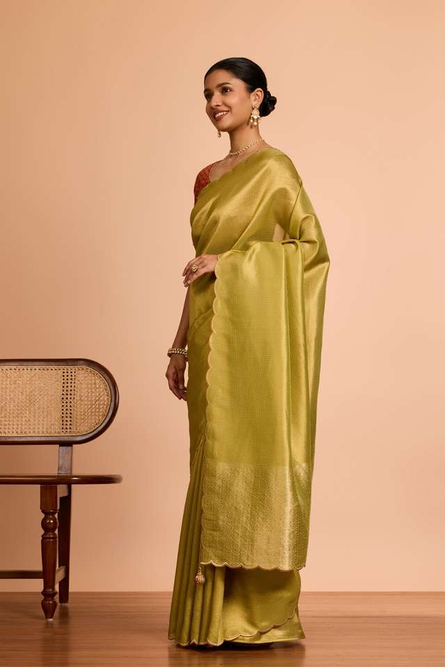 Light Green  Viscose Tissue Woven Saree thumbnail image number null